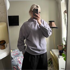 Women's Gray Purple Hoodie Sweater